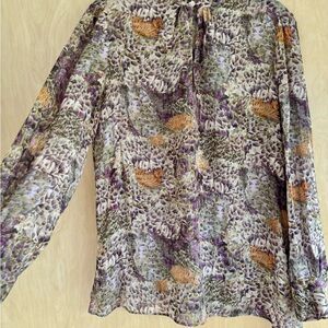 Massimo Dutti Sheer Botanical Bloouse